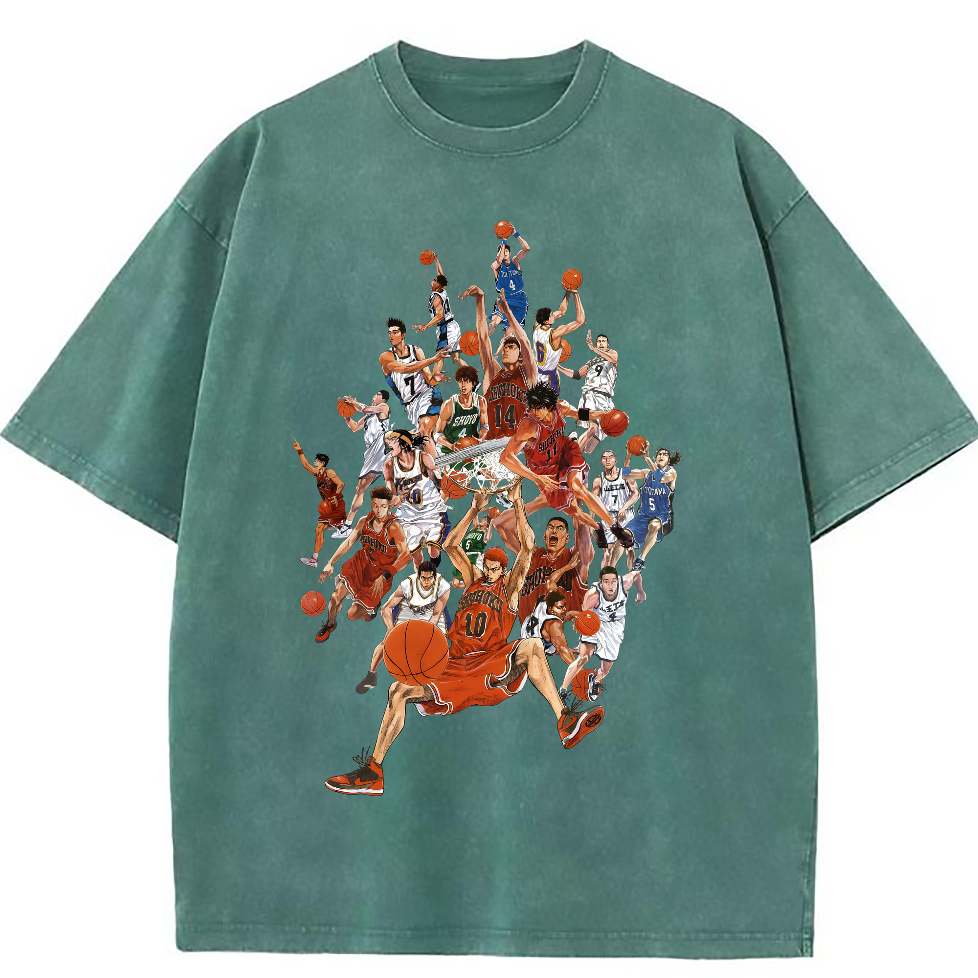 （画像用） SLAM DUNK／スラムダンク 綿100% ヴィンテージ風 半袖Tシャツ（フロントプリント）